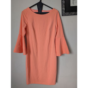 Calvin Klein Coral Long Sleeve Dress Size 4, Women's